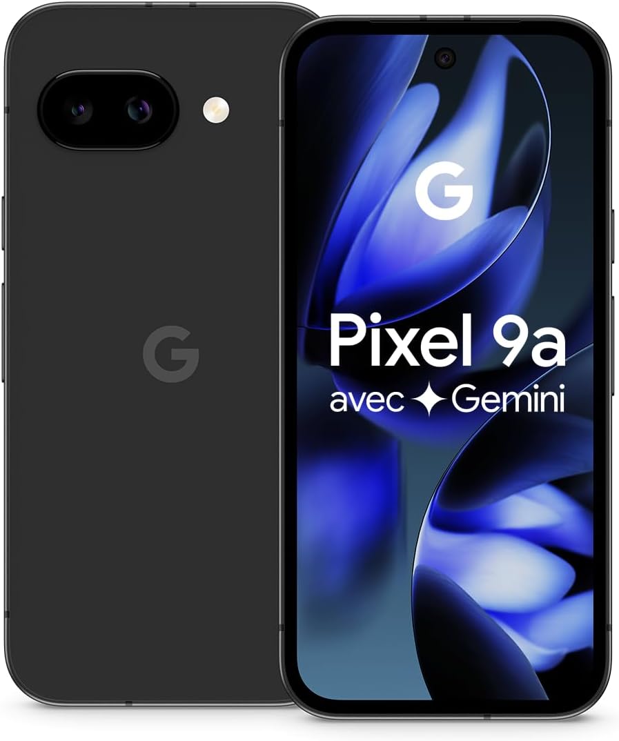 Google Pixel 9a 128GB – Smartphone Android Débloqué, Appareil Photo IA, Batterie Longue Durée, Sécurité Renforcée – Noir Volcanique