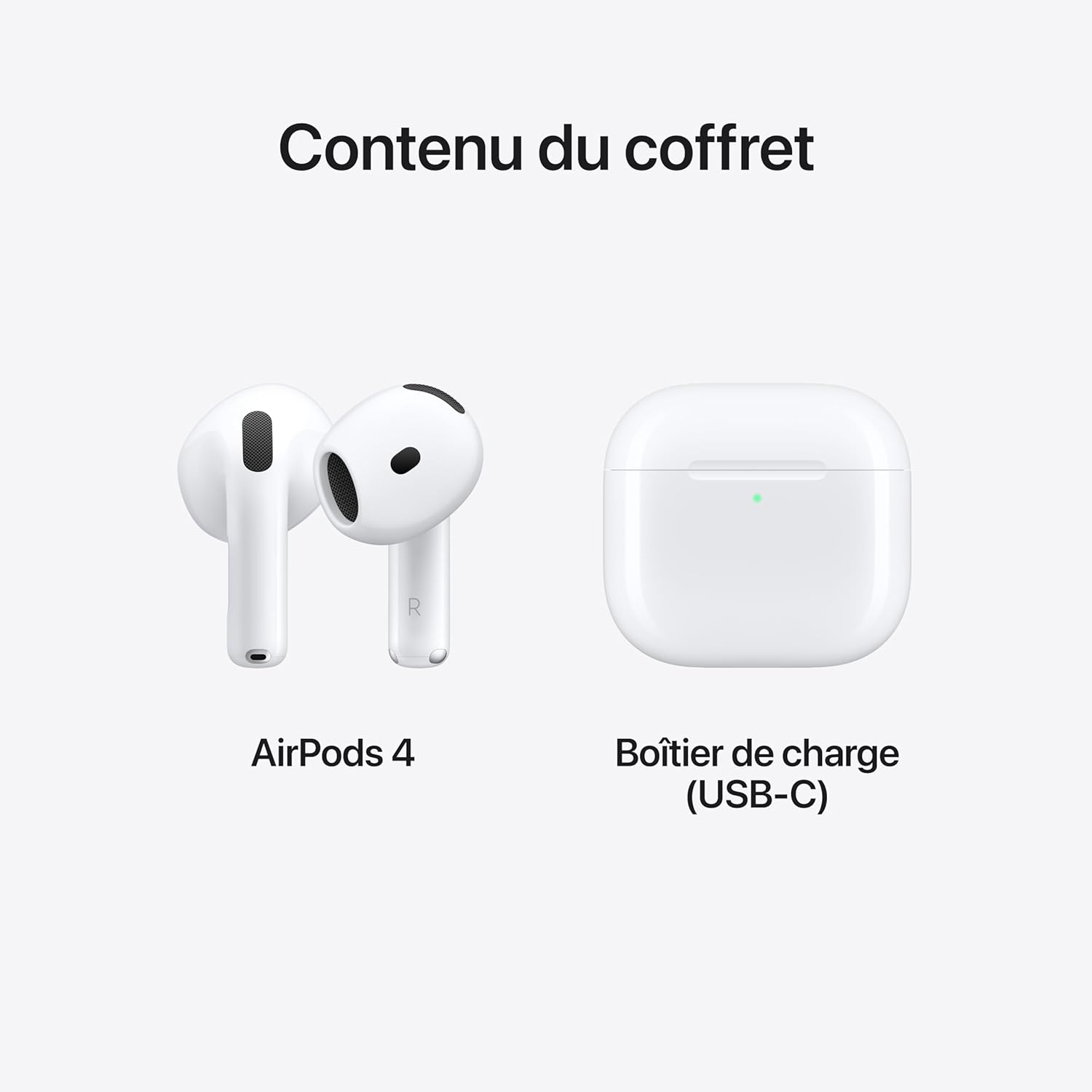 Apple AirPods 4 – Écouteurs sans fil Bluetooth avec Audio Spatial, Puce H2 et Boîtier USB-C