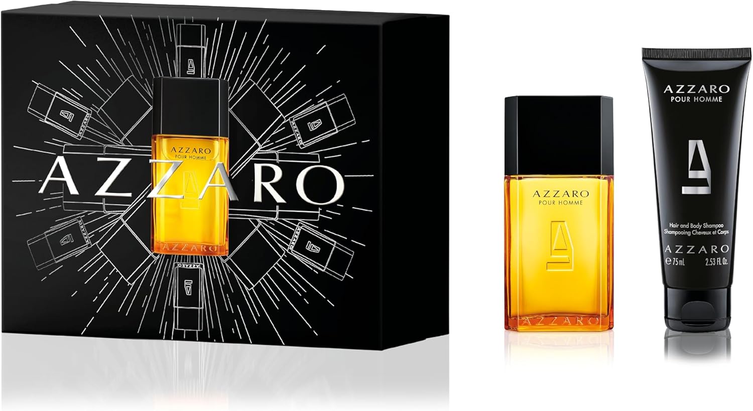 Azzaro Coffret Homme – Eau de Toilette 50ml & Gel Douche 75ml – Parfum Aromatique et Boisé pour Usage Quotidien