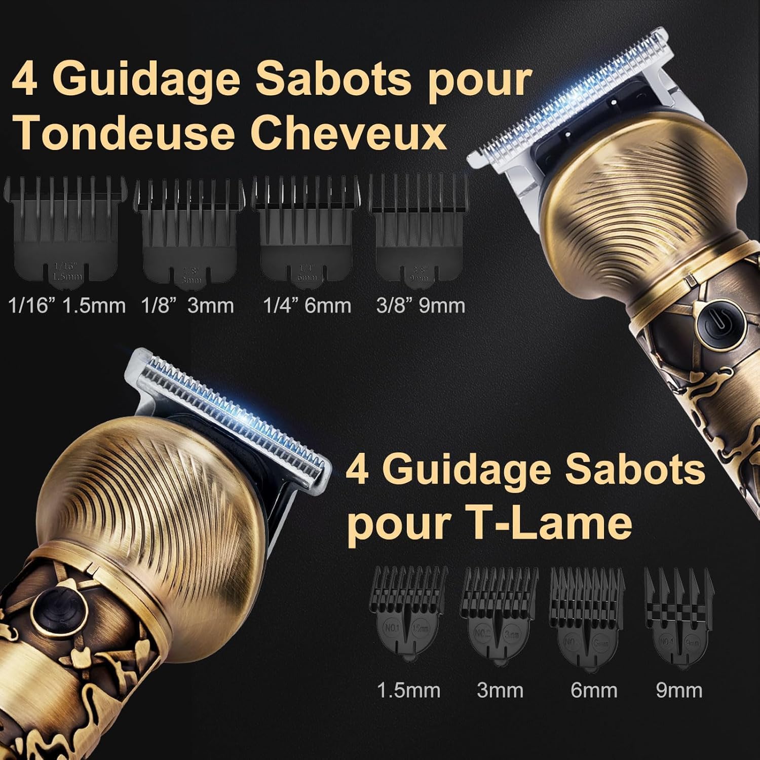 Tondeuse Cheveux et Barbe Homme Professionnelle – Sans Fil, Affichage LED, Charge USB Type-C – Kit Tout-en-1 pour Cheveux, Barbe, Nez et Corps