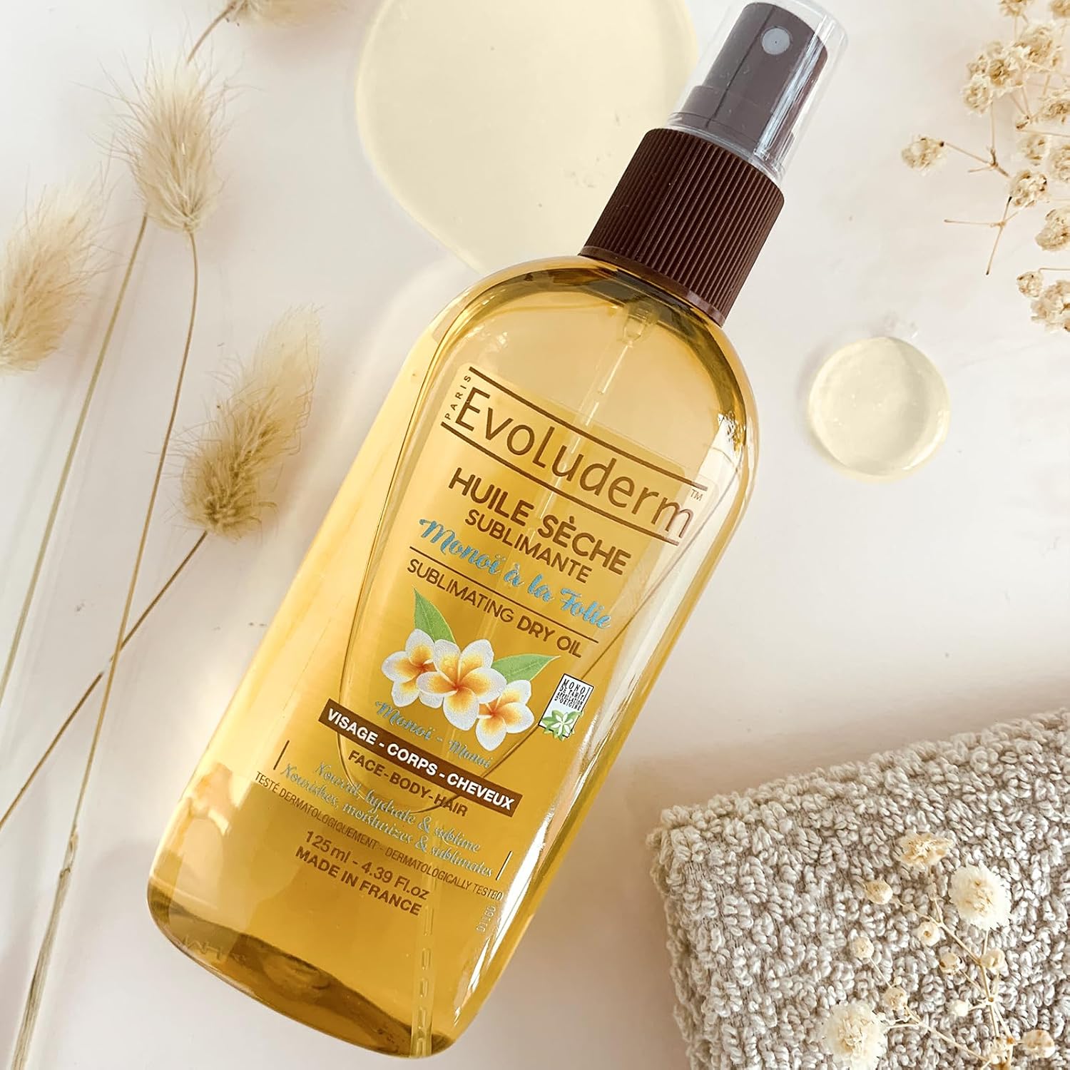 EVOLUDERM Coffret Cadeau Bain Femme Monoï de Tahiti – 6 Produits Corps & Cheveux avec Gant Exfoliant Offert – Cadeau Naturel pour Noël, Anniversaire, Fête des Mères (Magic Forest)