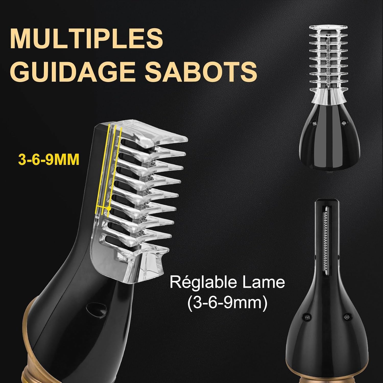 Tondeuse Cheveux et Barbe Homme Professionnelle – Sans Fil, Affichage LED, Charge USB Type-C – Kit Tout-en-1 pour Cheveux, Barbe, Nez et Corps