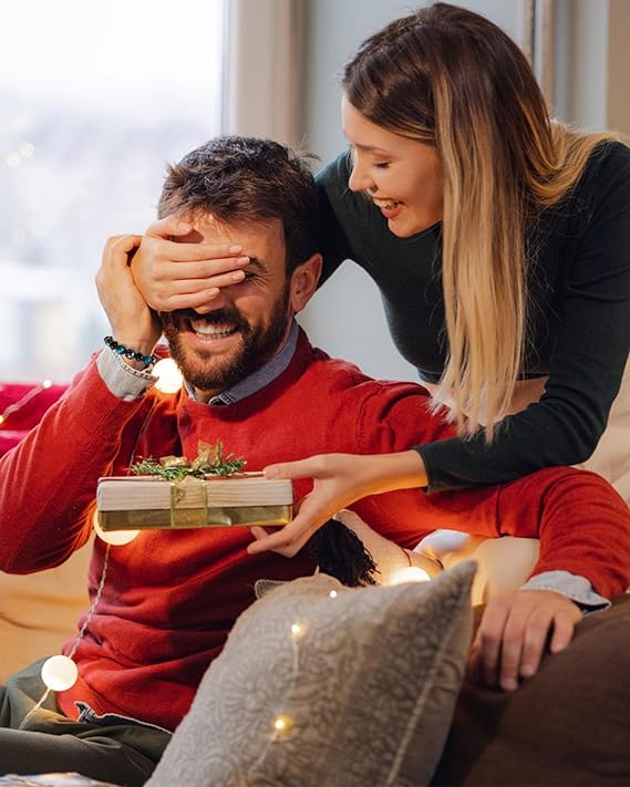 VGWON Bracelet Homme en Pierres Naturelles – Hématite, Oeil de Tigre et Obsidienne – Idée Cadeau pour Papa, Beau-Père, Grand-Père, Fils, Mari ou Copain