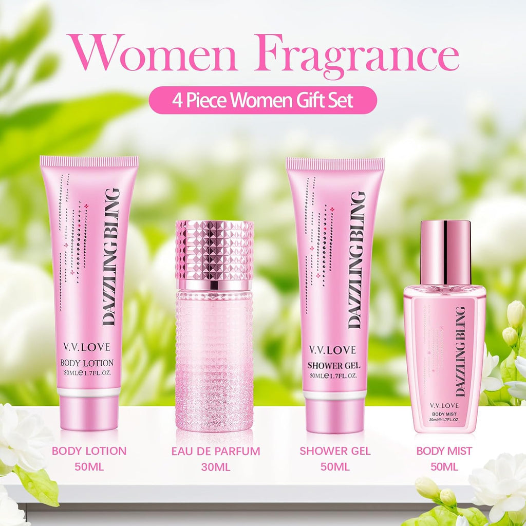 Coffret Cadeau Parfum Femme – Eau de Toilette, Gel Douche & Crème Corps – Parfums Floraux et Fruités pour Charme et Confiance