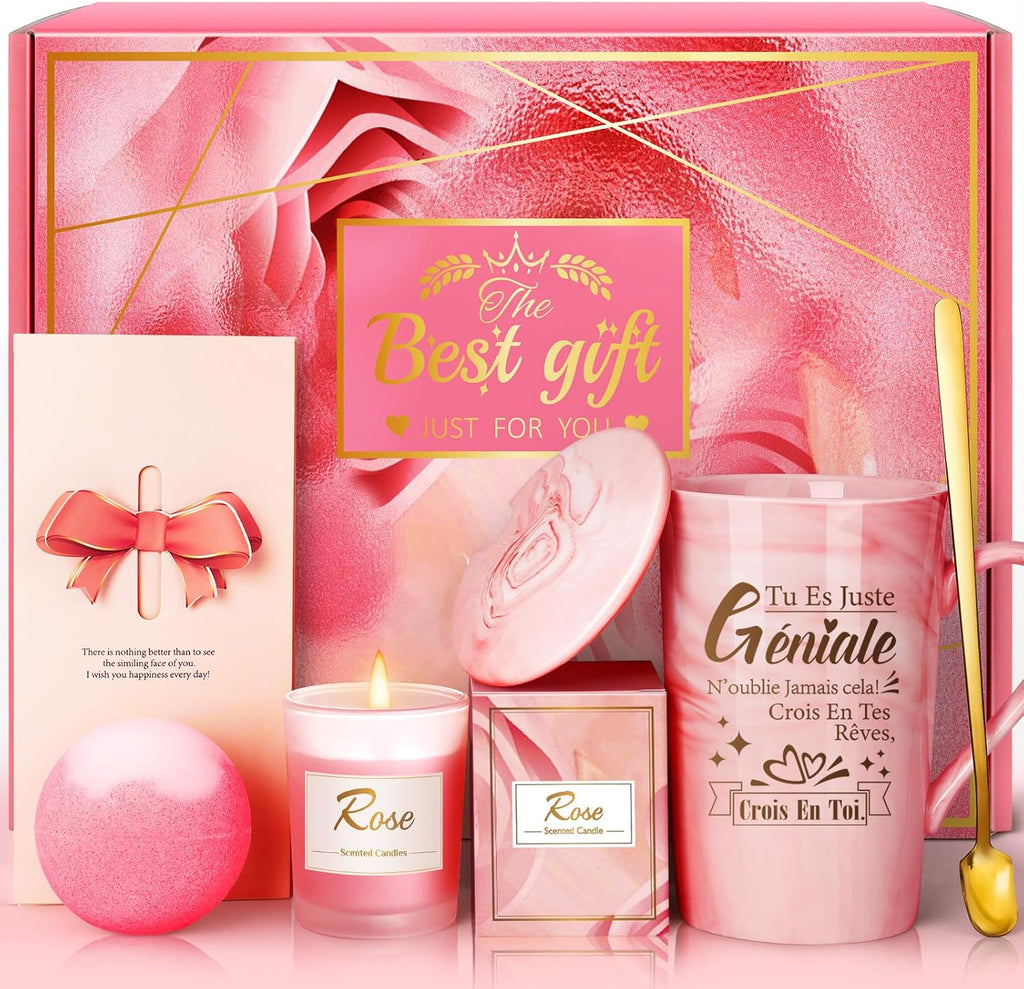 dée Cadeau Noël Femme Originale – Coffret Cadeau pour Collègue ou Amie avec Tasse Personnalisée