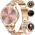 LIGE – Montre Connectée Femme Bluetooth – Smartwatch Élégante Rose Or Diamant
