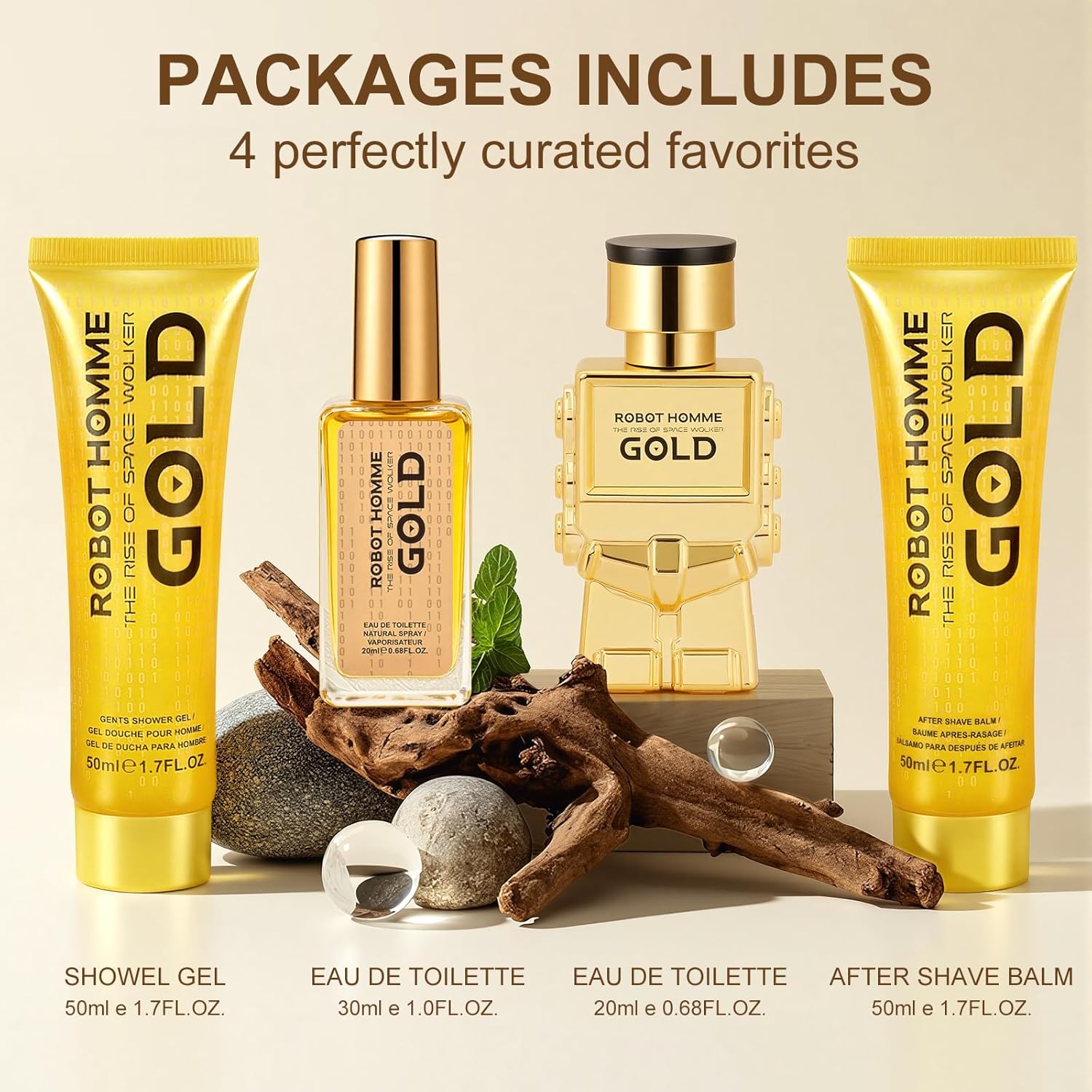 Coffret Cadeau Homme – 2x Eau de Toilette, Gel Douche et Lotion Après-Rasage – Parfum Boisé et Épicé, Format Voyage pour Usage Quotidien