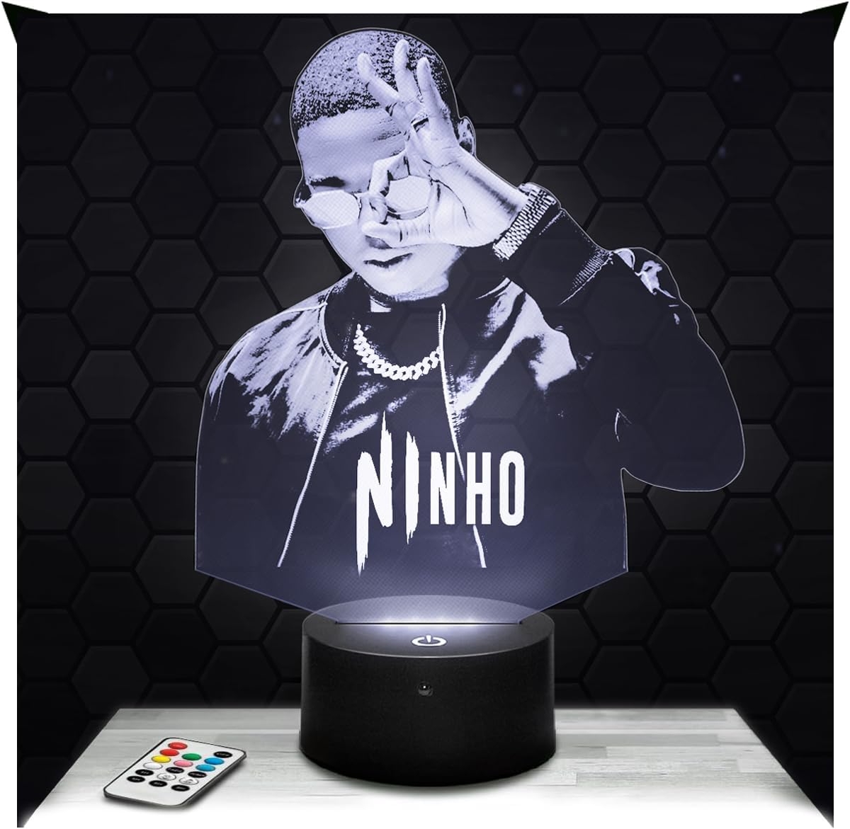 Lampe 3D LED Jul – Veilleuse Tactile avec Effet Hologramme 3D – Idée Cadeau Fan de Jul