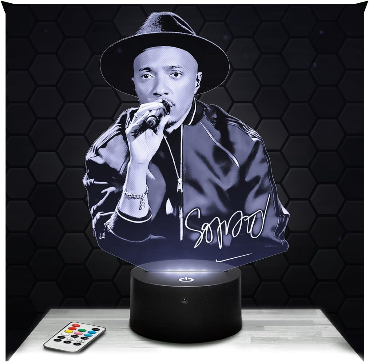 Lampe 3D LED Jul – Veilleuse Tactile avec Effet Hologramme 3D – Idée Cadeau Fan de Jul