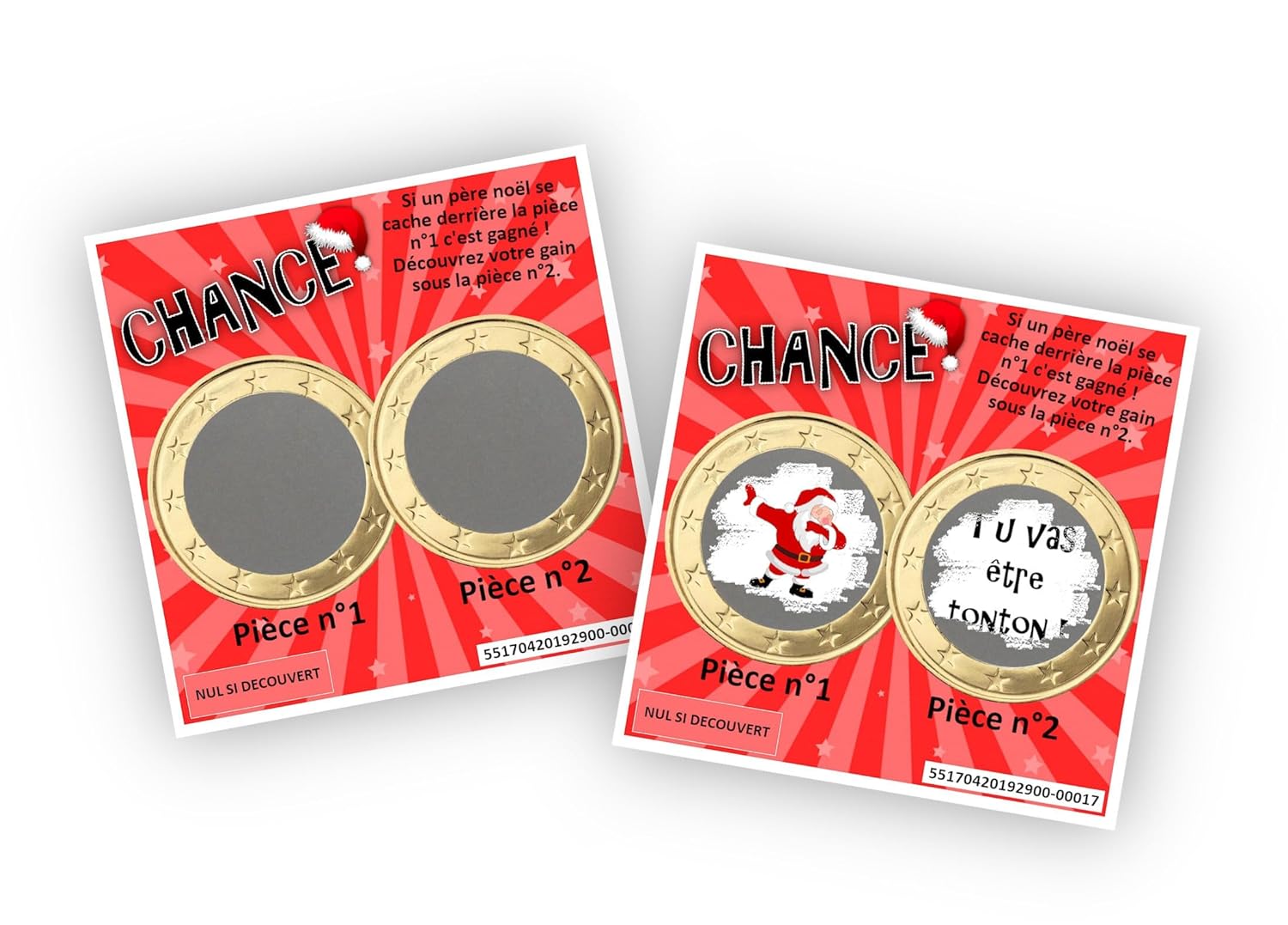 Carte à gratter personnalisable – Message au choix – Annonce originale grossesse ou événement – Modèle ticket de jeu Chance (Violet)