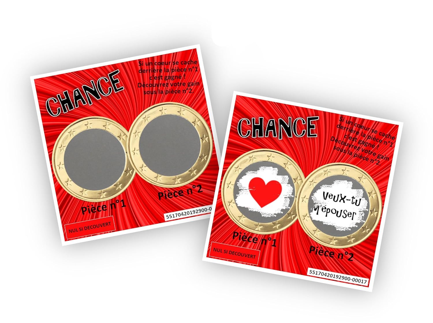 Carte à gratter personnalisable – Message au choix – Annonce originale grossesse ou événement – Modèle ticket de jeu Chance (Violet)