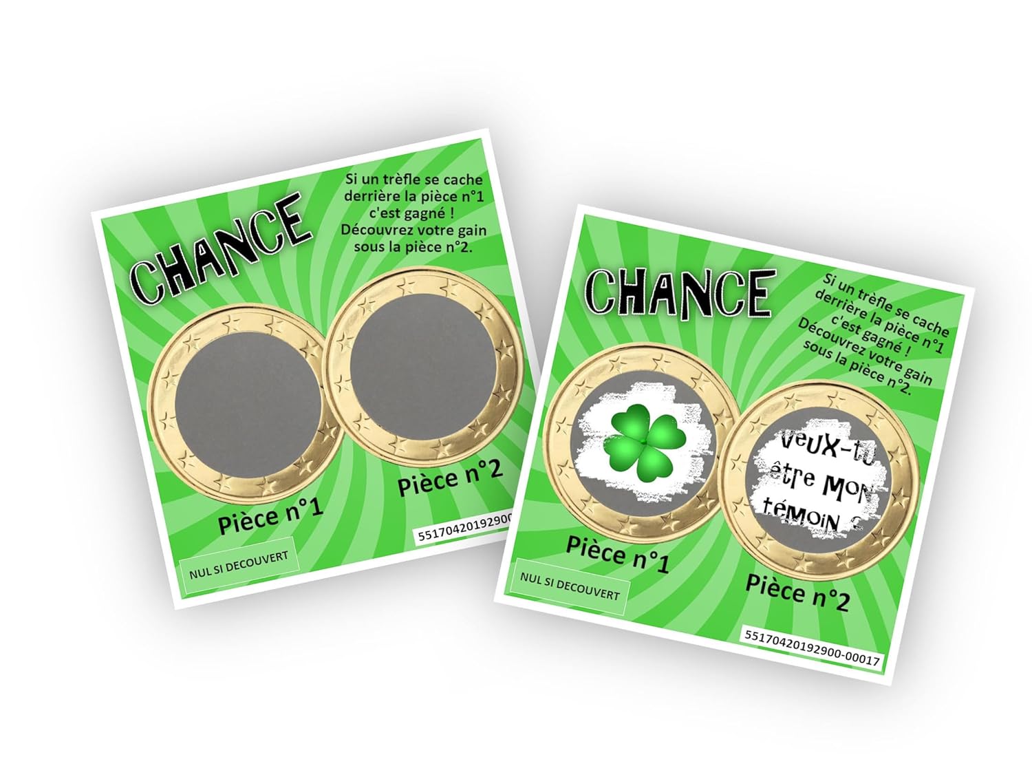 Carte à gratter personnalisable – Message au choix – Annonce originale grossesse ou événement – Modèle ticket de jeu Chance (Violet)